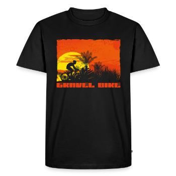 Tour en vélo de gravier au coucher du soleil sous les palmiers - T-shirt Premium bio Homme - noir - Devant - Nico (187cm)