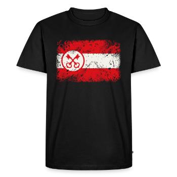 Drapeau de Leiden - T-shirt Premium bio Homme - noir - Devant - Nico (187cm)