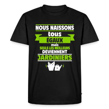 tous les hommes jardiniers - T-shirt Premium bio Homme - noir - Devant - Nico (187cm)