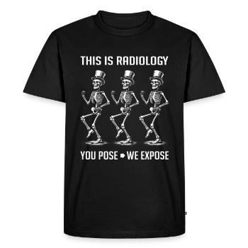 Squelettes dansants Drôle de radiologie Dire - T-shirt Premium bio Homme - noir - Devant - Nico (187cm)