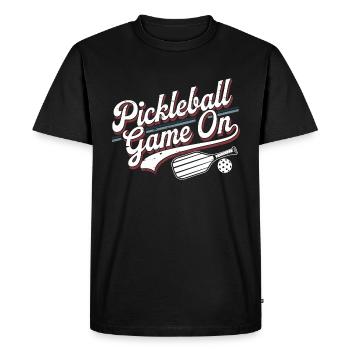 Pickleball Game On | Sport & Fun - Men's Premium Organic T-Shirt - black - Front - Nico (187cm)