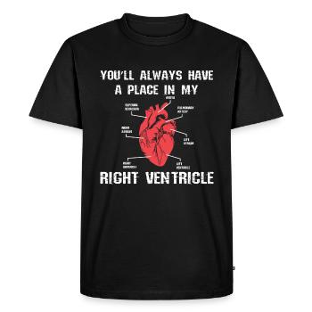 Anatomie du coeur - T-shirt Premium bio Homme - noir - Devant - Nico (187cm)
