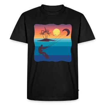 Kiten coucher de soleil - T-shirt Premium bio Homme - noir - Devant - Nico (187cm)