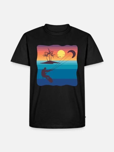 Kiting Sunset - Men's Premium Organic T-Shirt - black