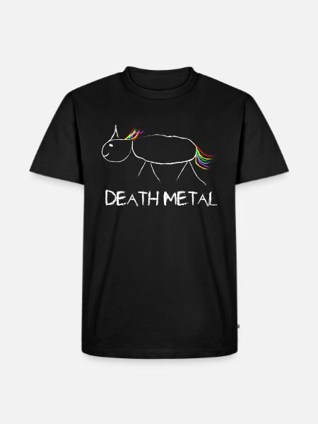 Death Metal Unicorn - Herre Premium økologisk T-shirt - sort