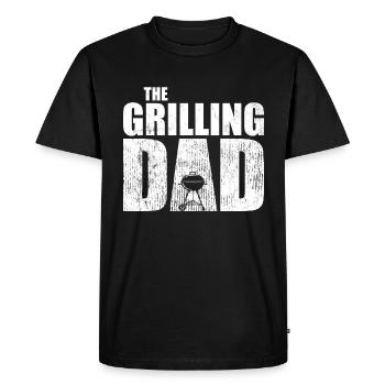 THE GRILLING DAD - Drôle de fête des pères - T-shirt Premium bio Homme - noir - Devant - Nico (187cm)