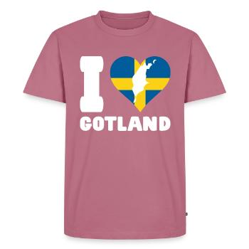 I LOVE GOTLAND Schweden - Männer Premium Bio T-Shirt - Mauve - Vorne - Nico (187cm)