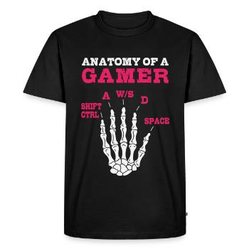 Anatomy of a gamer - Men's Premium Organic T-Shirt - black - Front - Nico (187cm)
