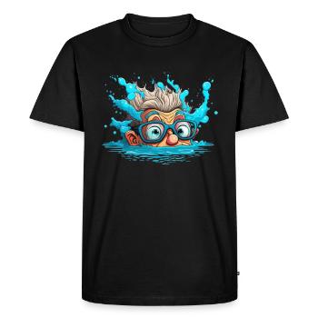 Float Illustration - Men's Premium Organic T-Shirt - black - Front - Nico (187cm)