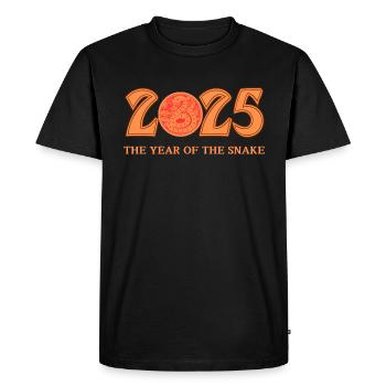 The Year Of The Snake 2025 - Chinese Year - Men's Premium Organic T-Shirt - black - Front - Nico (187cm)