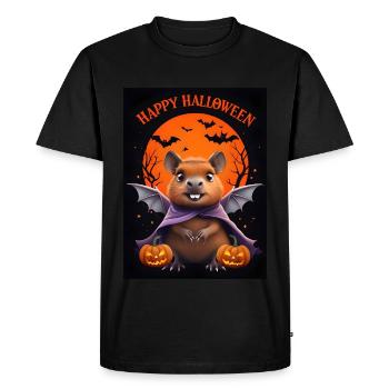 Idée cadeau fantôme Capybara d’Halloween - T-shirt Premium bio Homme - noir - Devant - Nico (187cm)