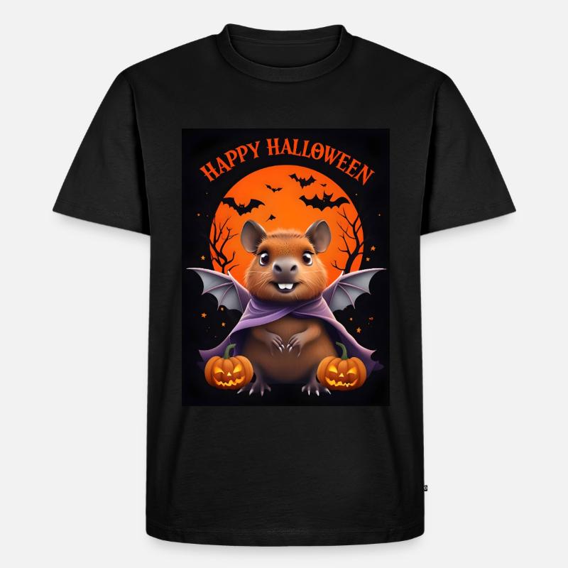 Halloween Capybara Geist Geschenkidee - Männer Premium Bio T-Shirt - Schwarz