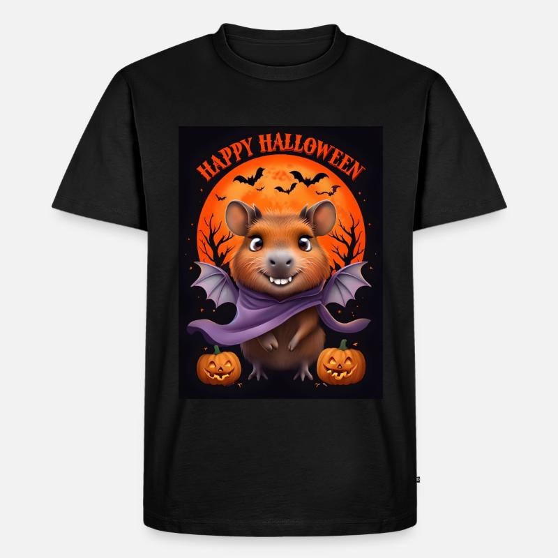 Halloween Capybara Geist Geschenkidee - Männer Premium Bio T-Shirt - Schwarz
