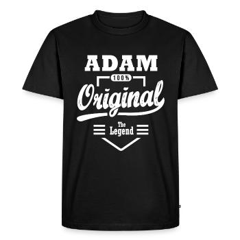 Prénom ADAM cadeau personnalisé noel anniversaire - T-shirt Premium bio Homme - noir - Devant - Nico (187cm)