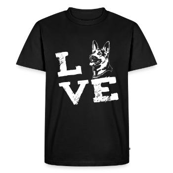 LOVE - German Shepherd - German Shepherd - Men's Premium Organic T-Shirt - black - Front - Nico (187cm)