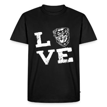 LOVE - Rottweiler - Men's Premium Organic T-Shirt - black - Front - Nico (187cm)