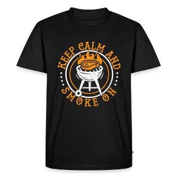 Reste calme et fume - T-shirt Premium bio Homme - noir - Devant - Nico (187cm)