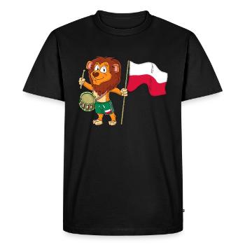 Lion with the Polish flag - Men's Premium Organic T-Shirt - black - Front - Nico (187cm)