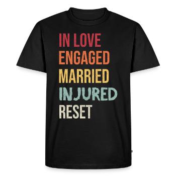 Fiancé dans l’amour marié blessure réinitialiser - T-shirt Premium bio Homme - noir - Devant - Nico (187cm)