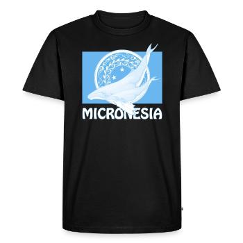 Drapeau de la Micronésie et baleines à bosse - T-shirt Premium bio Homme - noir - Devant - Nico (187cm)