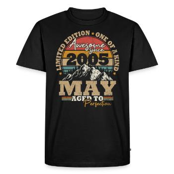 May 2005 Vintage Birthday Gift 18 Years - Men's Premium Organic T-Shirt - black - Front - Nico (187cm)