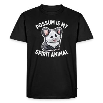 L’opossum est mon animal spirituel - T-shirt Premium bio Homme - noir - Devant - Nico (187cm)