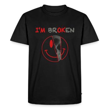 Je suis brisé | Crâne, Crâne, Rock, Métal, Musique - T-shirt Premium bio Homme - noir - Devant - Nico (187cm)