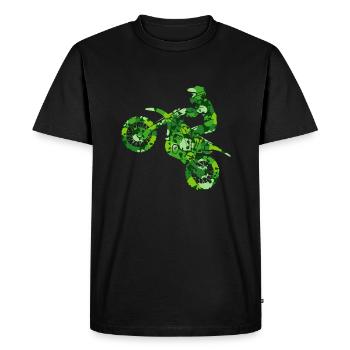 Moto Dirtbike Motocycliste Garçons Motocross - T-shirt Premium bio Homme - noir - Devant - Nico (187cm)
