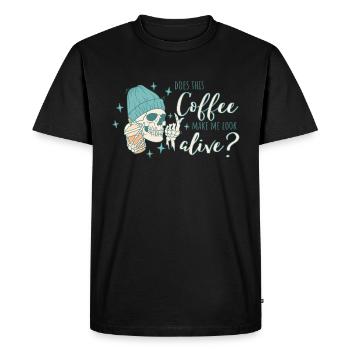 Does this coffee make me look alive? - Men's Premium Organic T-Shirt - black - Front - Nico (187cm)