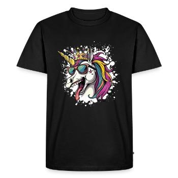 Licorne anniversaire drôle de fête - T-shirt Premium bio Homme - noir - Devant - Nico (187cm)