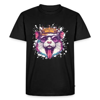 Hamster Anniversaire Drôle Fête - T-shirt Premium bio Homme - noir - Devant - Nico (187cm)