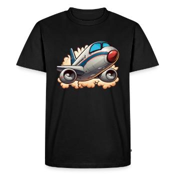 Comic Jumbo Jet - T-shirt Premium bio Homme - noir - Devant - Nico (187cm)