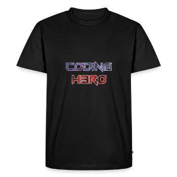 Coding Hero - programming hero - Men's Premium Organic T-Shirt - black - Front - Nico (187cm)