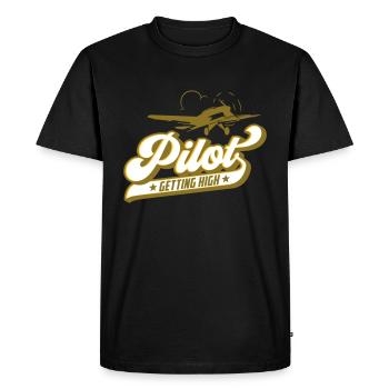 Flying Pilot Pilot | Colors can be changed - Men's Premium Organic T-Shirt - black - Front - Nico (187cm)