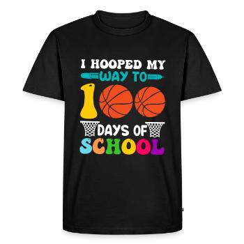 100 Days School Beginners Basketball colorful - Men's Premium Organic T-Shirt - black - Front - Nico (187cm)