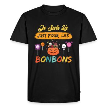 Just There For Candy Halloween Party Horror - Men's Premium Organic T-Shirt - black - Front - Nico (187cm)