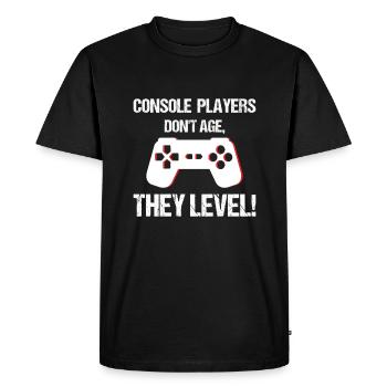 Console players don't age, they level - videogamer - Men's Premium Organic T-Shirt - black - Front - Nico (187cm)