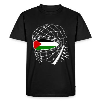 Free palestine Kufiya - T-shirt Premium bio Homme - noir - Devant - Nico (187cm)