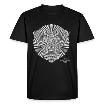 Techno / Crop Circle / DREW ART - Men's Premium Organic T-Shirt - black - Front - Nico (187cm)