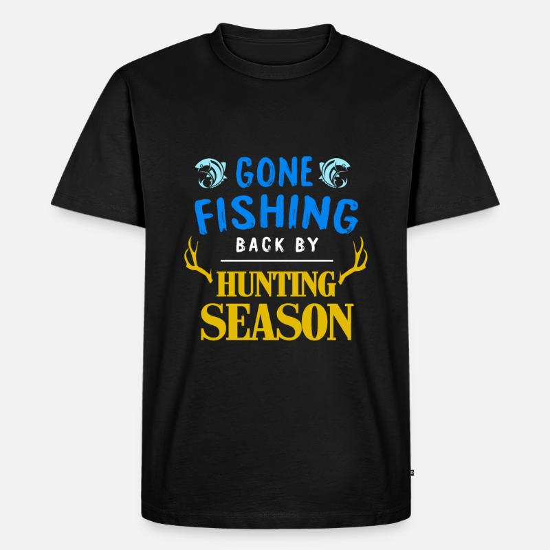 Fischen und Jagen Geschenkidee - Männer Premium Bio T-Shirt - Schwarz