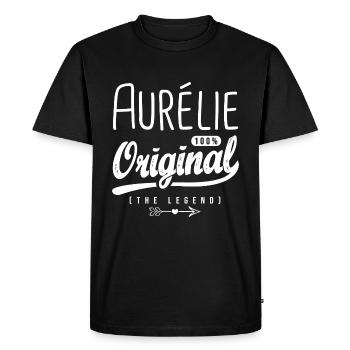 Aurélie ORIGINAL shirt personnalisé prénom Aurélie - T-shirt Premium bio Homme - noir - Devant - Nico (187cm)