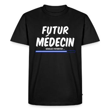 futur médecin cadeau pour un étudiant en médecine - T-shirt Premium bio Homme - noir - Devant - Nico (187cm)