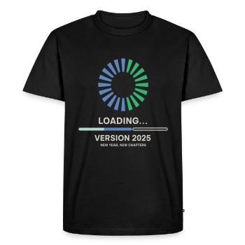 Chargement de la version 2025 | Nouvel an - T-shirt Premium bio Homme - noir - Devant - Nico (187cm)