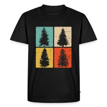 Trees Nature Forest Outdoor Nature Lover - Men's Premium Organic T-Shirt - black - Front - Nico (187cm)