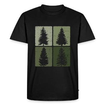 Trees Nature Forest Outdoor Nature Lover - Men's Premium Organic T-Shirt - black - Front - Nico (187cm)
