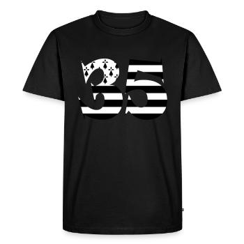 35 Bretagne Drapeau - T-shirt Premium bio Homme - noir - Devant - Nico (187cm)