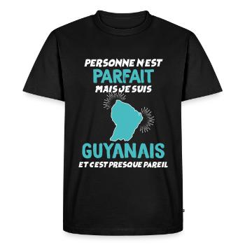 Le Guyanais Parfait Citation Drôle Guyane - T-shirt Premium bio Homme - noir - Devant - Nico (187cm)