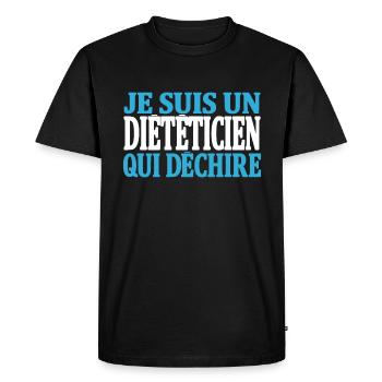 Je suis un diététicien qui déchire - T-shirt Premium bio Homme - noir - Devant - Nico (187cm)