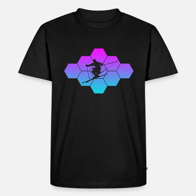 skiing - Männer Premium Bio T-Shirt - Schwarz