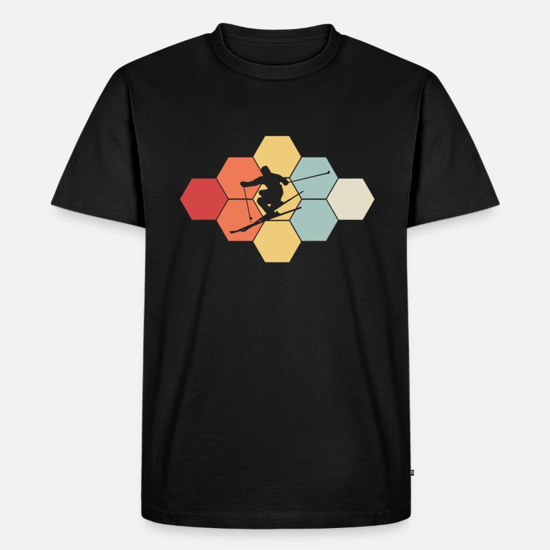 skiing - Männer Premium Bio T-Shirt - Schwarz
